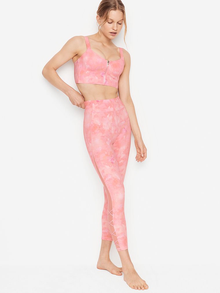Knockout Medium Support Long Line Front-close Sport Bra & Incredible Essential Lace-up Legging