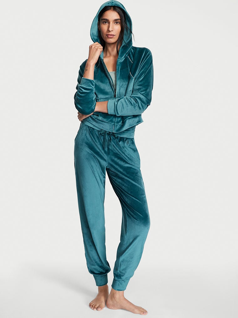 Velour Full-Zip Hoodie & Velour Jogger