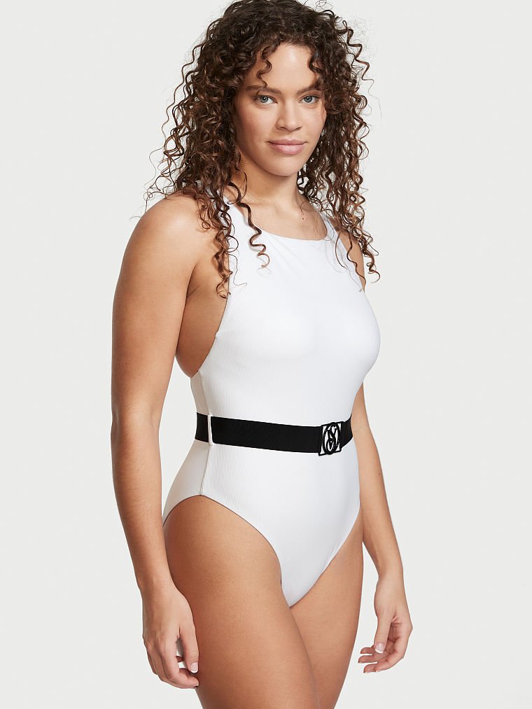 Wild Wanderer Belted High-Neck One-Piece Swimsuit