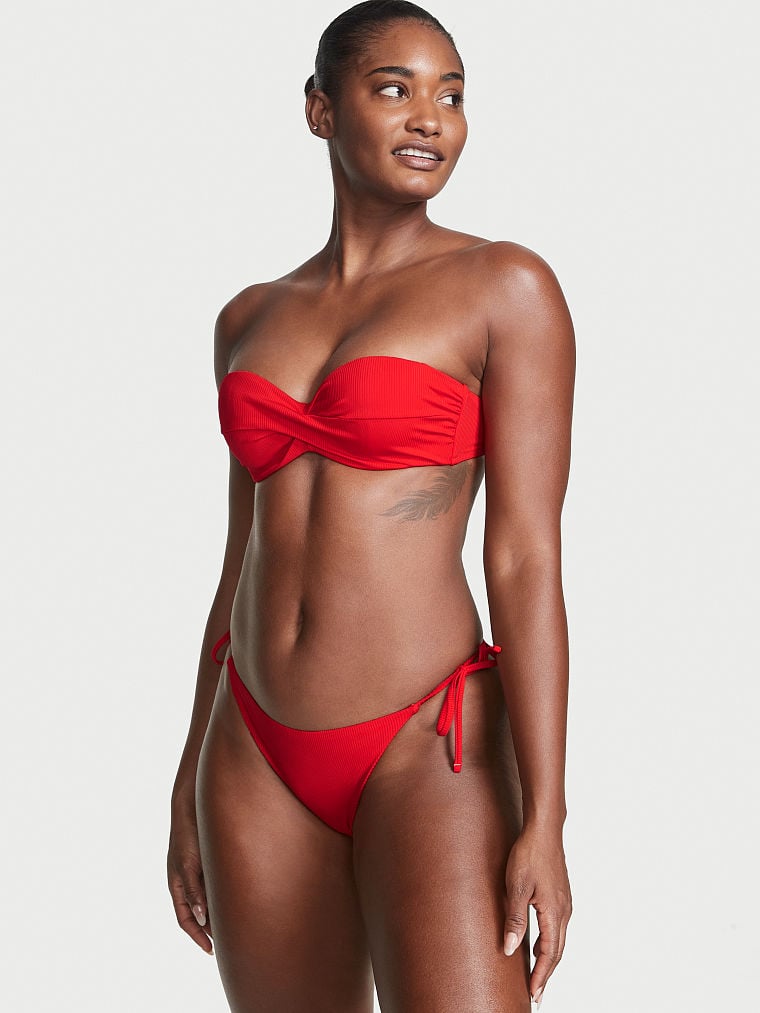 Twist Bandeau Bikini Top & Side Tie Bikini Bottom