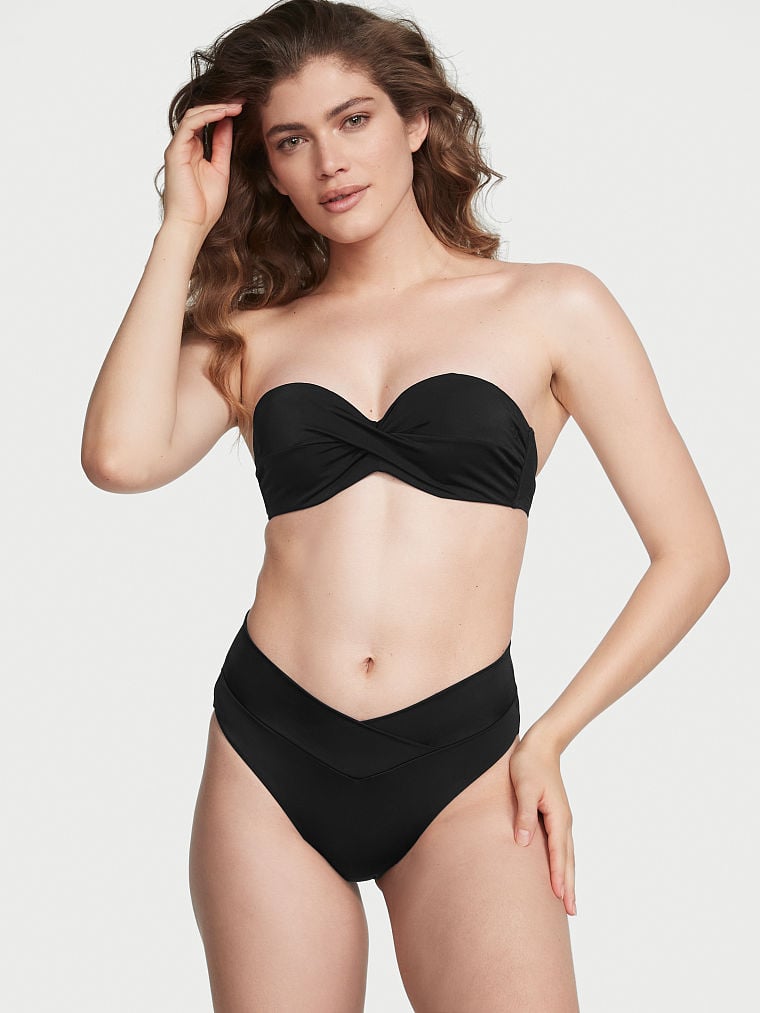 Twist Bandeau Bikini Top & High Waist Cheeky