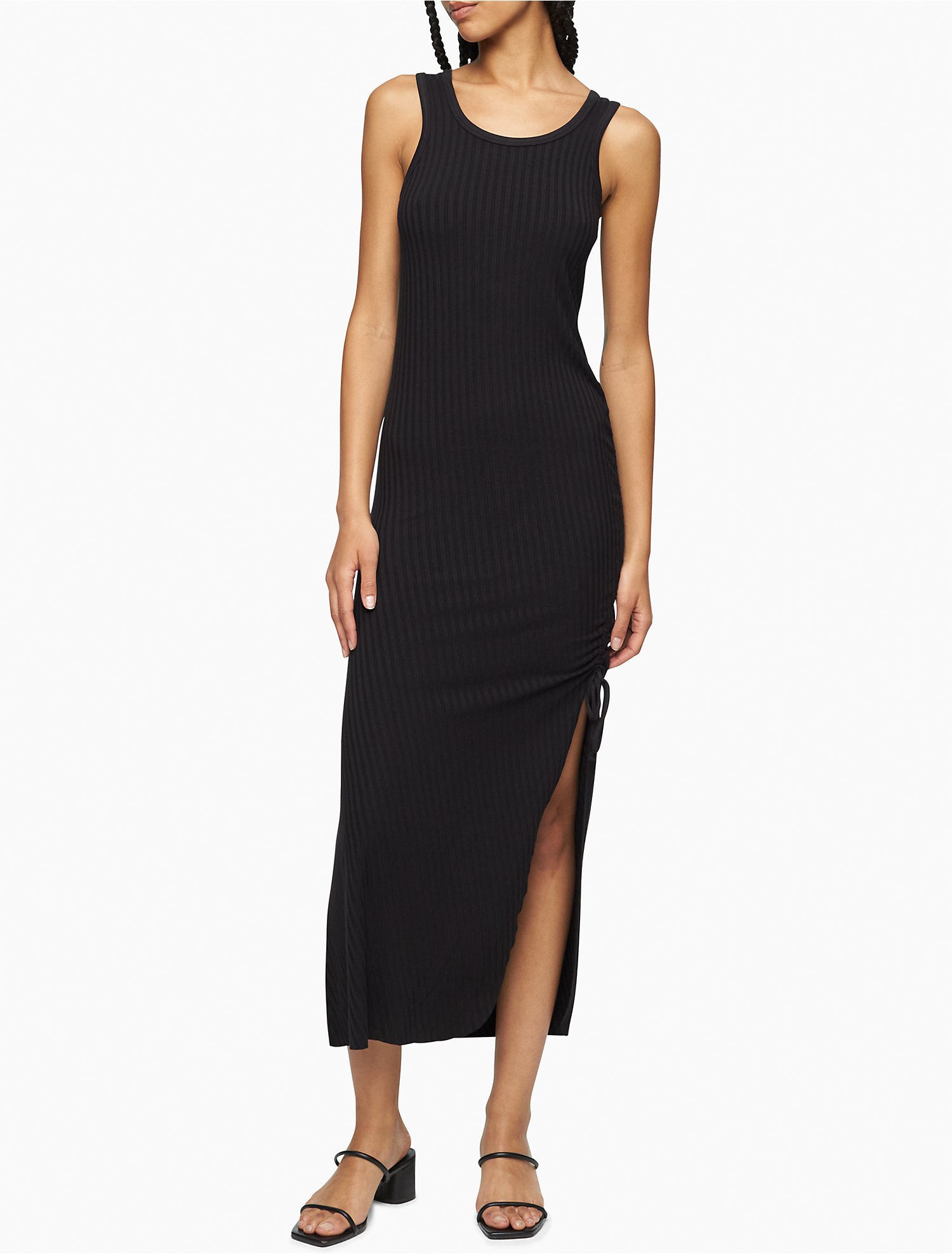 Ruched Midi Tank Dress