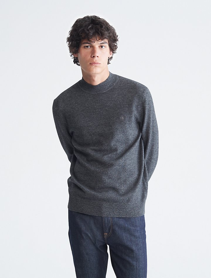 Merino Wool Blend Mockneck Sweater