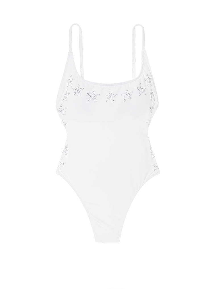 STUDDED HIGH-LEG ONE-PIECE