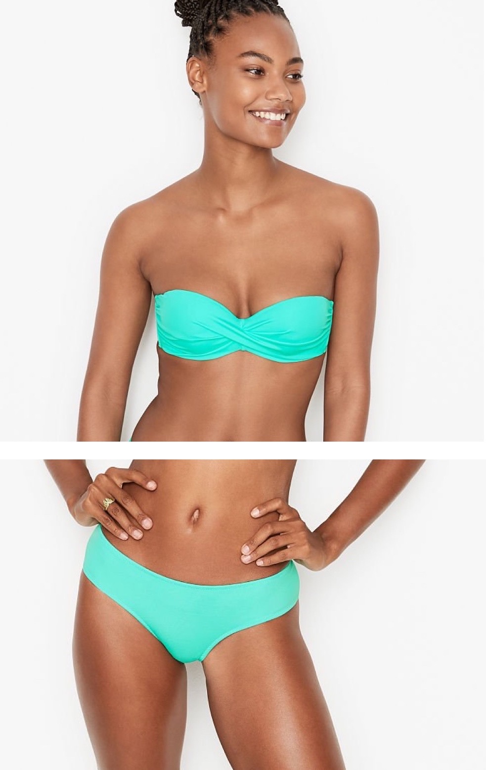 Mallorca Twist-front Bandeau Swim Top & Malta Cheeky Hipster Swim Bottom