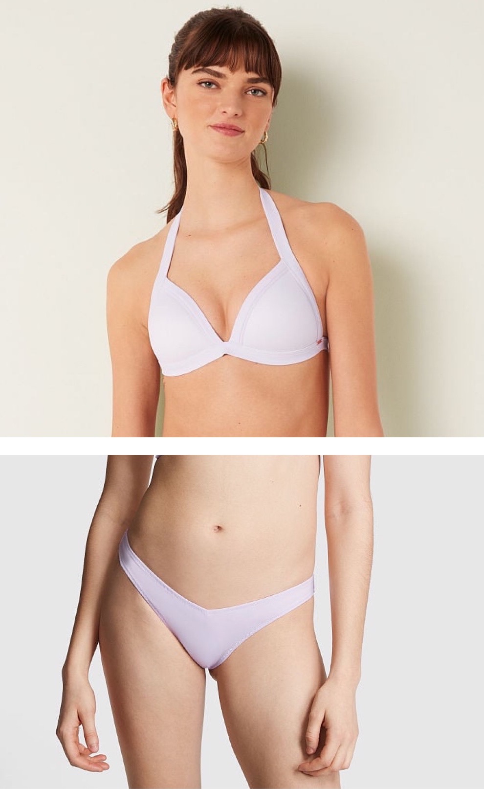 Push-Up Triangle Bikini Top & Ruched-Front Bikini Bottom