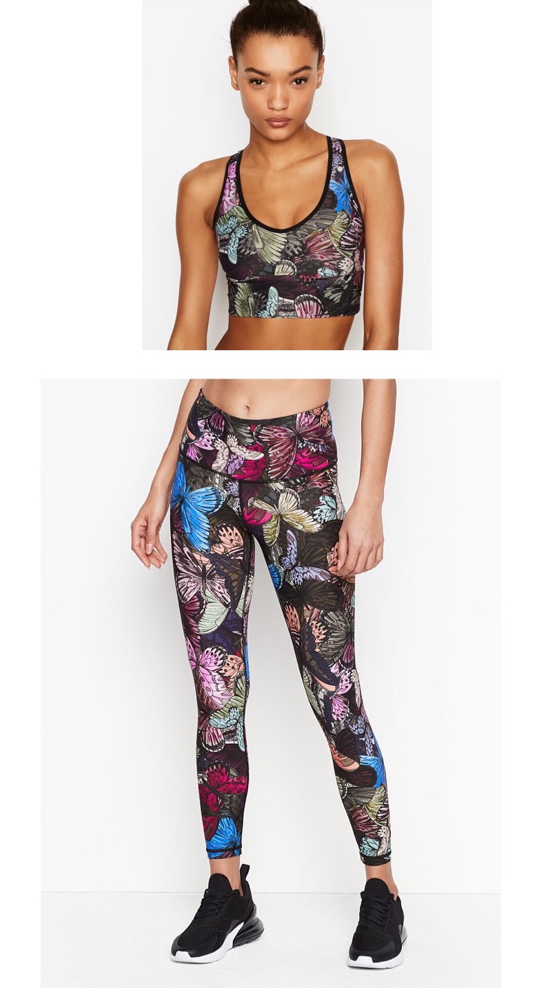 Crossback Sport Bra & 7/8 Printed High Rise Tight
