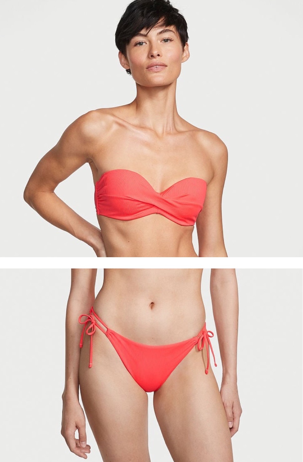 Twist Bandeau Bikini Top & Side-Tie Bikini Bottom