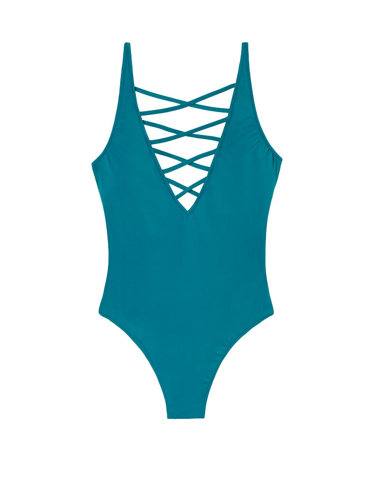 Strappy Front High Leg One-Piece