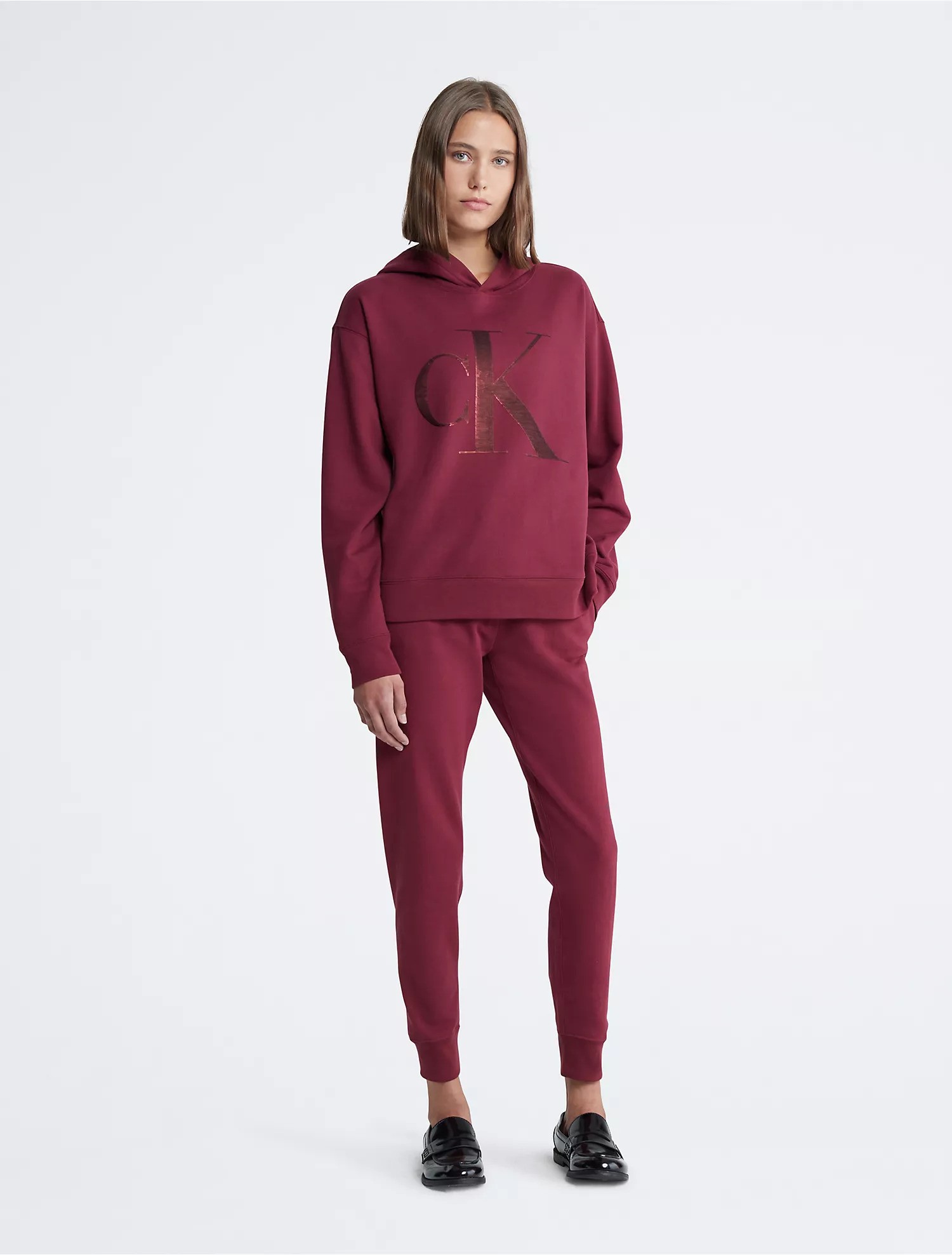 Sequin Monogram Logo Hoodie & Welt Pocket Joggers