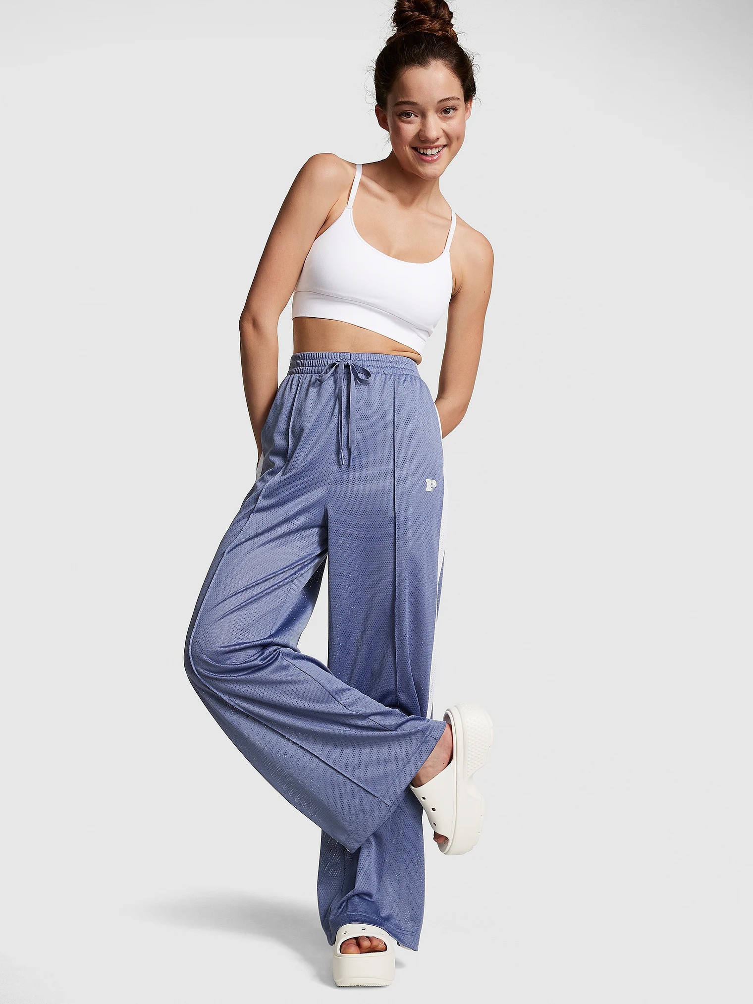 MESH TECH WIDE-LEG PANTS