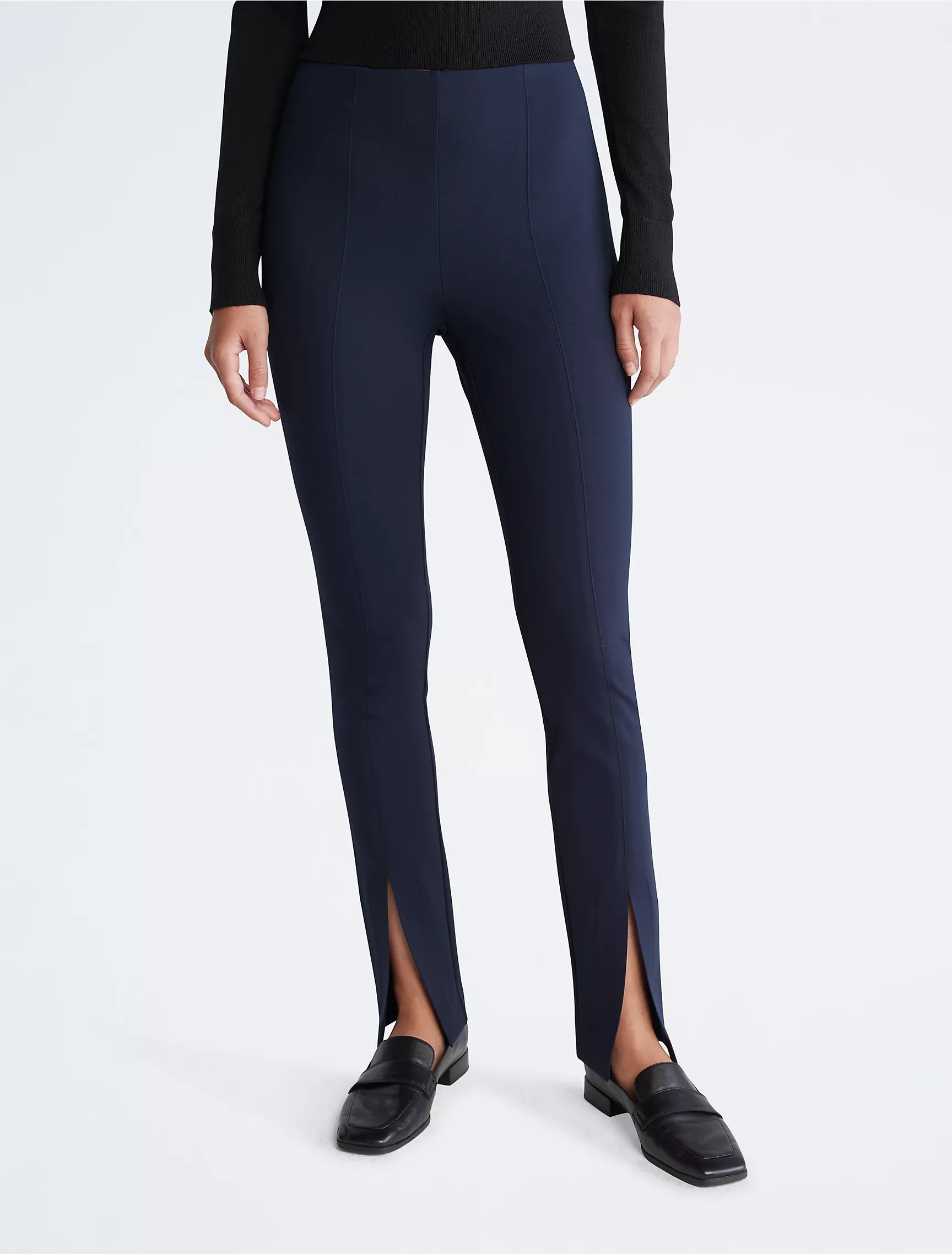 Open Slit Ponte Skinny Pants