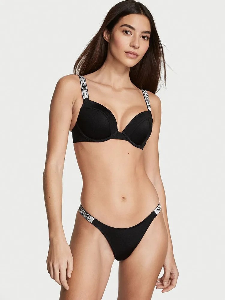 Shine Strap Push-Up Bikini Top & Shine Strap Brazilian Bikini Bottom