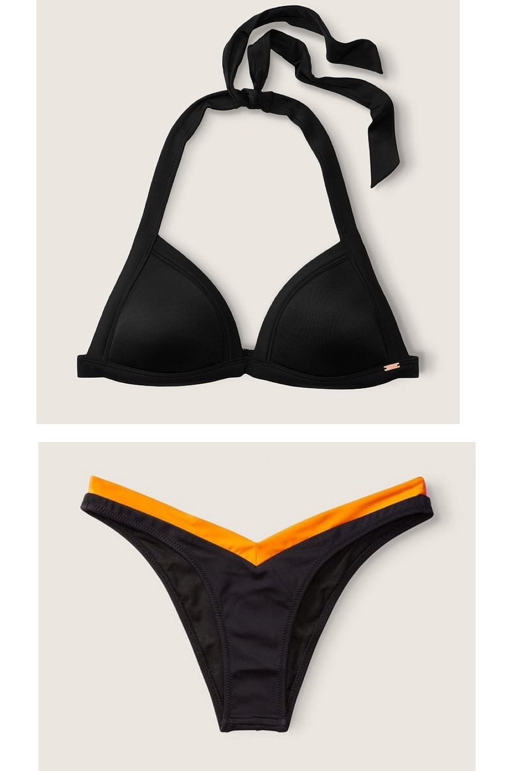 Push-Up Triangle Bikini Top & RUCHED-FRONT BIKINI BOTTOM