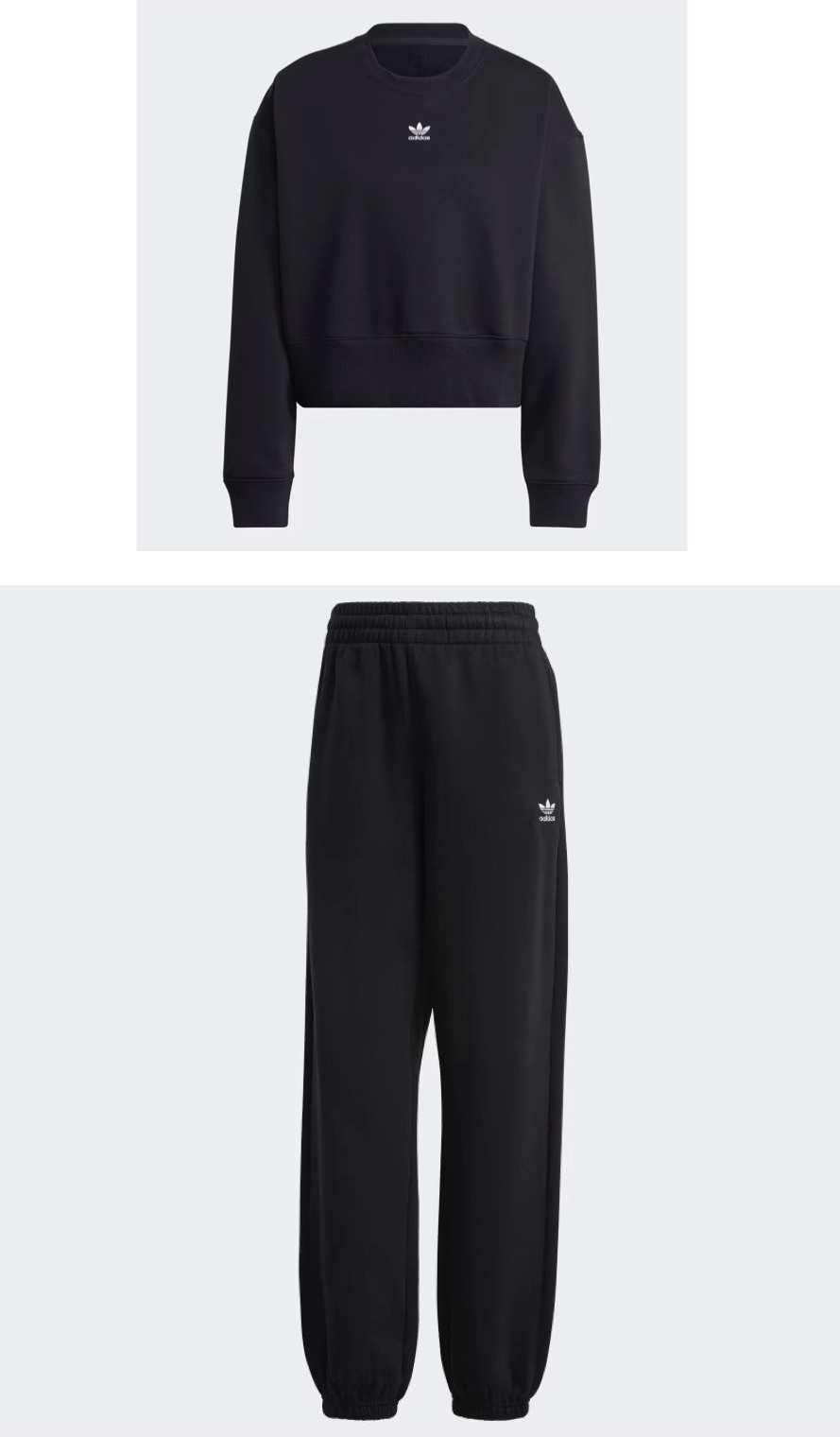 ADICOLOR ESSENTIALS CREW SWEATSHIRT & ESSENTIALS FLEECE JOGGERS