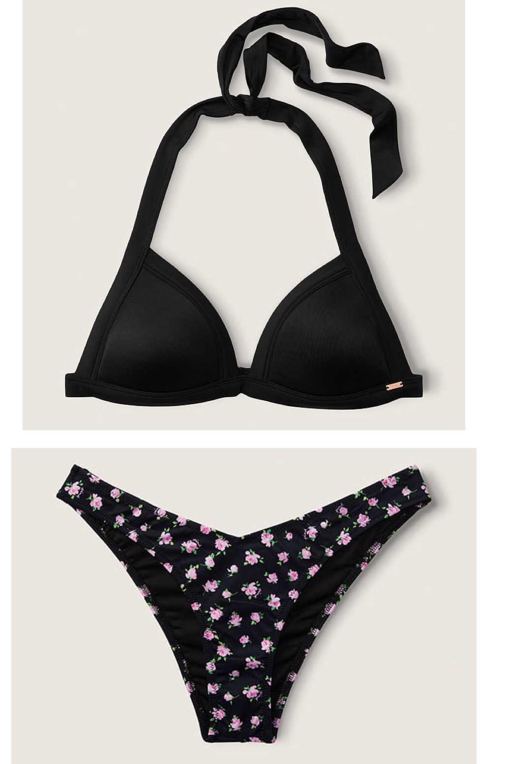 Push-Up Triangle Bikini Top & V Front Itsy Bikini Bottom